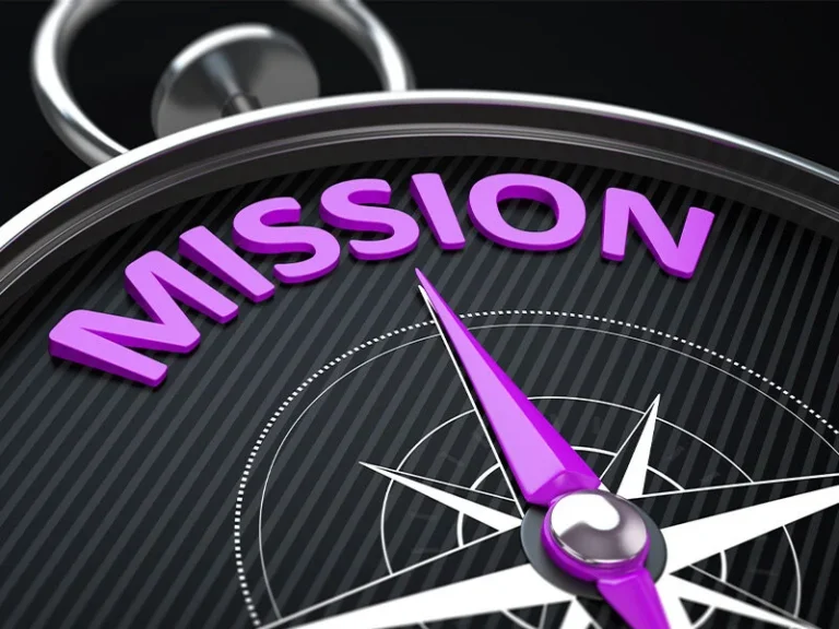 Compass pointing toward mission and organizational direction